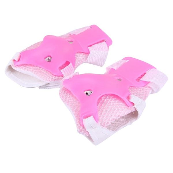 6 in 1 Roller Skate Knee & Elbow & Wrist Pads Protective Gear Sets (Pink) - Image 4