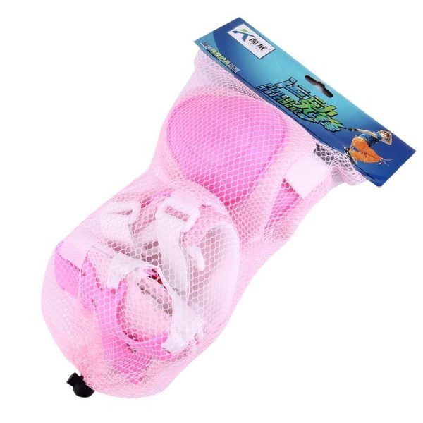 6 in 1 Roller Skate Knee & Elbow & Wrist Pads Protective Gear Sets (Pink) - Image 6
