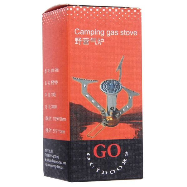 WH-S001 Outdoor Portable Ultra Mini Stainless Steel Gas Stove Camping Gas Stove (Silver) - Image 9