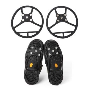 Round Shape Magic Spike Anti-slip Soles Crampon (2 pcs in one packaging, the price is for 2 pcs) (Black)