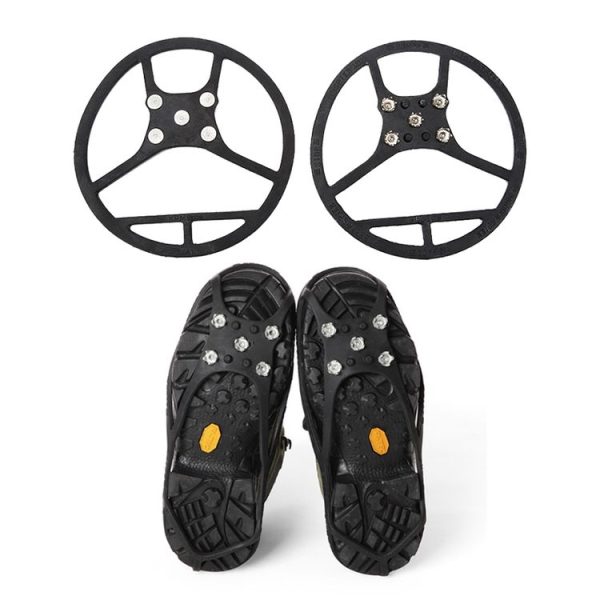 Round Shape Magic Spike Anti-slip Soles Crampon (2 pcs in one packaging, the price is for 2 pcs) (Black)