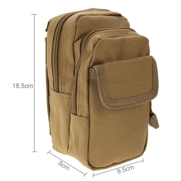 Multi-function High Density Strong Nylon Fabric Waist Bag / Camera Bag / Mobile Phone Bag, Size: 9.5 x 18.5 x 8cm (Khaki) - Image 4