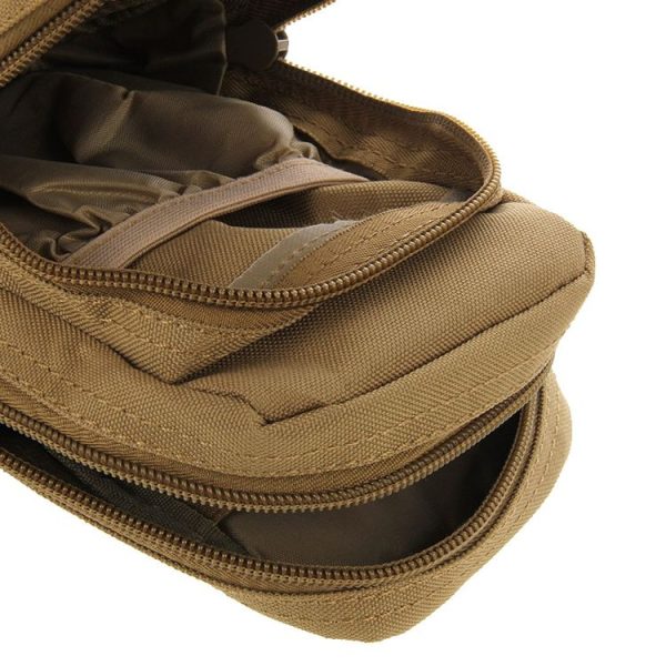 Multi-function High Density Strong Nylon Fabric Waist Bag / Camera Bag / Mobile Phone Bag, Size: 9.5 x 18.5 x 8cm (Khaki) - Image 7