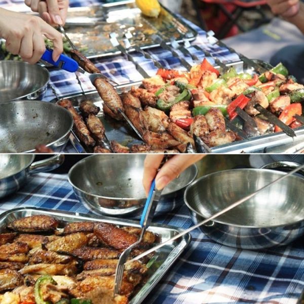 6-in-1 Stainless Steel Travel / Camping Folding Cutlery Set, Spoon + Fork + Knife + Bottle Opener Set (Blue) - Image 11