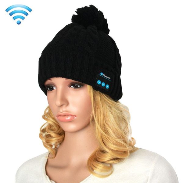 My-Call Bluetooth Headset Beanie Knitted Warm Winter Hat for iPhone 6 & 6s / iPhone 5 & 5S / iPhone 4 & 4S and Other Bluetooth Devices (Black)