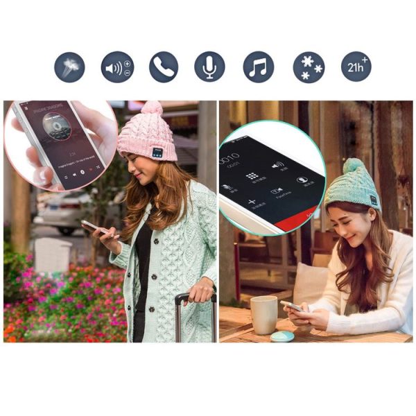 My-Call Bluetooth Headset Beanie Knitted Warm Winter Hat for iPhone 6 & 6s / iPhone 5 & 5S / iPhone 4 & 4S and Other Bluetooth Devices (Black) - Image 11