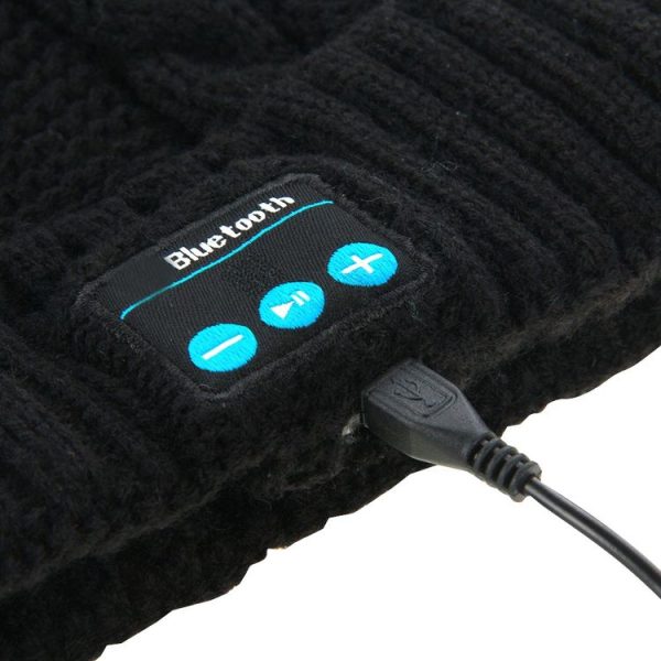 My-Call Bluetooth Headset Beanie Knitted Warm Winter Hat for iPhone 6 & 6s / iPhone 5 & 5S / iPhone 4 & 4S and Other Bluetooth Devices (Black) - Image 4