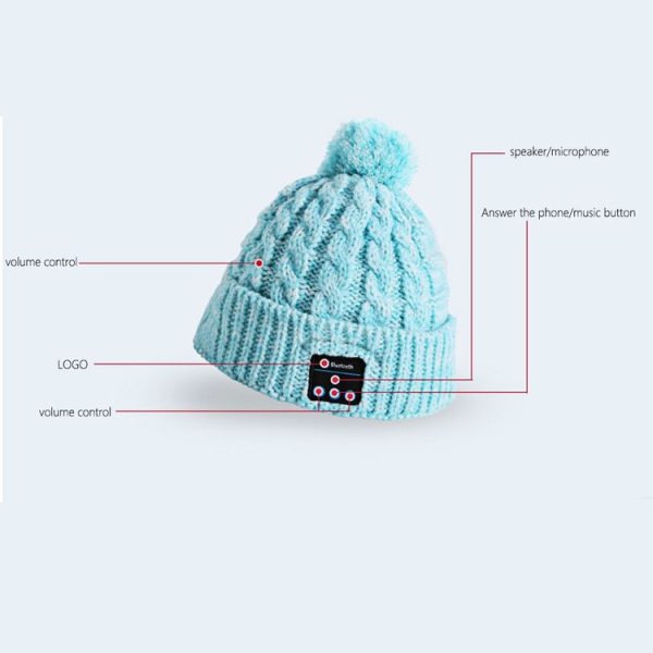 My-Call Bluetooth Headset Beanie Knitted Warm Winter Hat for iPhone 6 & 6s / iPhone 5 & 5S / iPhone 4 & 4S and Other Bluetooth Devices (Black) - Image 7