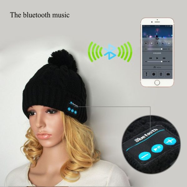 My-Call Bluetooth Headset Beanie Knitted Warm Winter Hat for iPhone 6 & 6s / iPhone 5 & 5S / iPhone 4 & 4S and Other Bluetooth Devices (Black) - Image 9