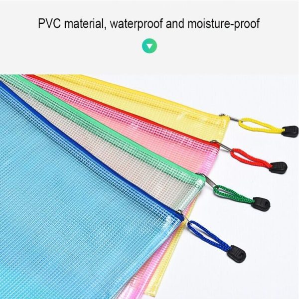10 PCS Zipper Plastic Mesh Document File Bag, Random Color Delivery, Size: 33.5*23cm - Image 5