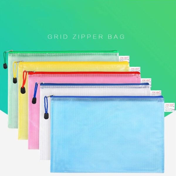 10 PCS Zipper Plastic Mesh Document File Bag, Random Color Delivery, Size: 33.5*23cm - Image 8