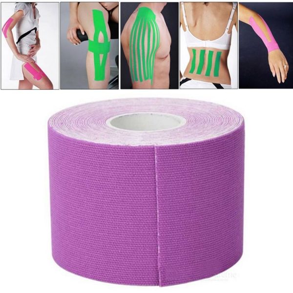 5M Waterproof KinesiologyTape Sports Muscles Care Therapeutic Bandage Width: 5cm (Purple)