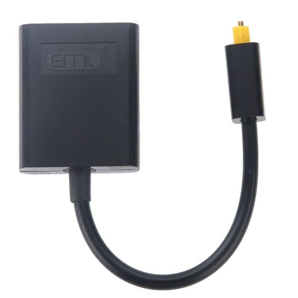 EMK Digital Toslink Optical Fiber Audio Splitter 1 to 2 Cable Adapter for DVD Player (Black) - Image 3