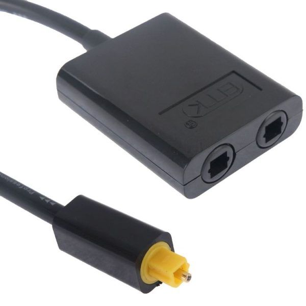 EMK Digital Toslink Optical Fiber Audio Splitter 1 to 2 Cable Adapter for DVD Player (Black) - Image 4