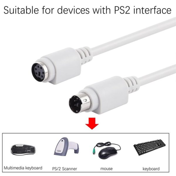 6 Pin PS / 2 Keyboard / Mouse Extender Cable (PS / 2 male to PS / 2 female) - Image 3