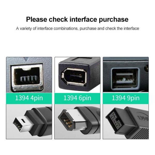 Firewire 800 IEEE1394B 9 Pin to 9 Pin Male Cable, Length: 1.8m (Black) - Image 4