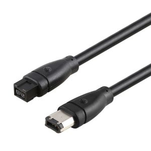 1.8m 9 Pin to 6 Pin 1394 FireWire Cable (Black)