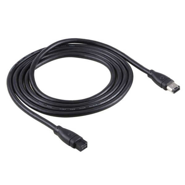 1.8m 9 Pin to 6 Pin 1394 FireWire Cable (Black) - Image 2