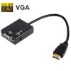 26cm HDMI to VGA + Audio Output Video Conversion Cable with 3.5mm Audio Cable, Support Full HD 1080P (Black) - Image 2