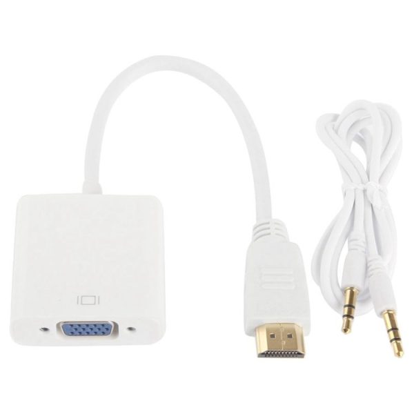 24cm Full HD 1080P HDMI to VGA + Audio Output Cable for Computer / DVD / Digital Set-top Box / Laptop / Mobile Phone / Media Player (White) - Image 5