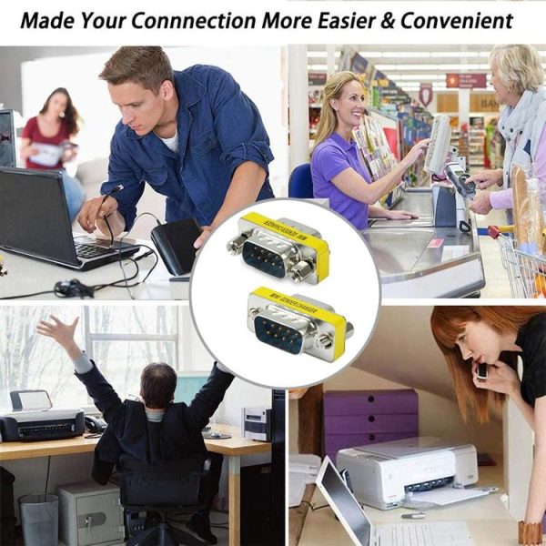 Serial RS232 DB9 9 Pin Male to Male Adapter Converter (White) - Image 5