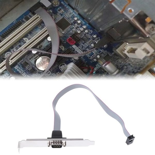DB9 9pin Com Port host case Cable / RS232 port plate cable, Length: 36cm (Grey) - Image 4