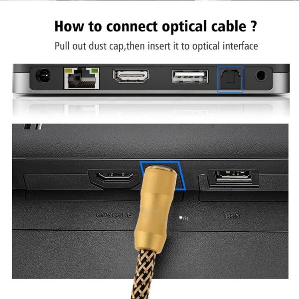 2m Length Digital Audio Optical Fiber Cable Toslink M to M, OD: 6.0mm - Image 5
