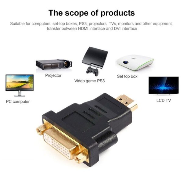 Gold Plated HDMI 19 Pin Male to DVI Female Adapter (Black) - Image 4