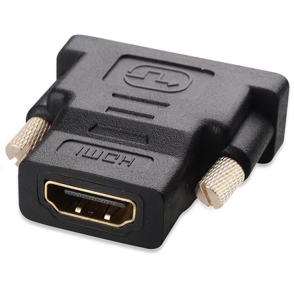 HDMI 19Pin Female to DVI 24+1 Pin Male adapter (Gold Plated) (Black) - Image 2