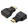 Gold Plated Mini HDMI Male to HDMI 19 Pin Female Adapter (Black)