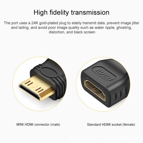 Gold Plated Mini HDMI Male to HDMI 19 Pin Female Adapter (Black) - Image 4