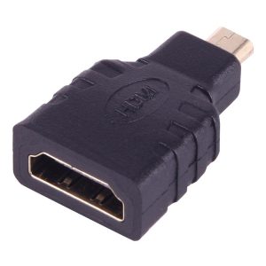 Micro HDMI Male to HDMI Female Adapter (Gold Plated) (Black)