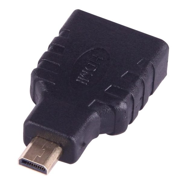 Micro HDMI Male to HDMI Female Adapter (Gold Plated) (Black) - Image 3