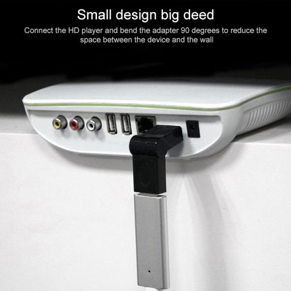 HDMI 19 Pin Male to HDMI 19Pin Female SWIVEL (180 Degree) Adaptor (Gold Plated) (Black) - Image 7