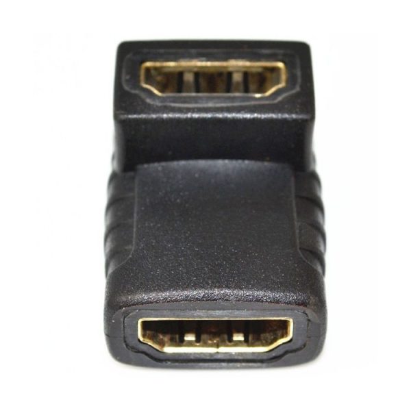 HDMI Angle Coupler (Female to Female) - 90 Degree (Gold Plated) (Black) - Image 2