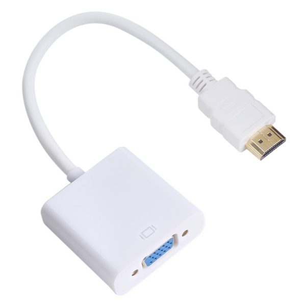 20cm HDMI 19 Pin Male to VGA Female Cable Adapter (White) - Image 2