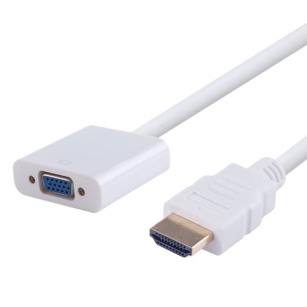 20cm HDMI 19 Pin Male to VGA Female Cable Adapter (White) - Image 3