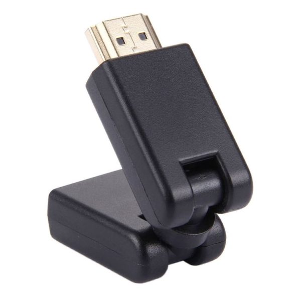 HDMI 19 Pin Male to Female 360 Degree SWIVEL Adaptor (Gold Plated) (Black) - Image 4