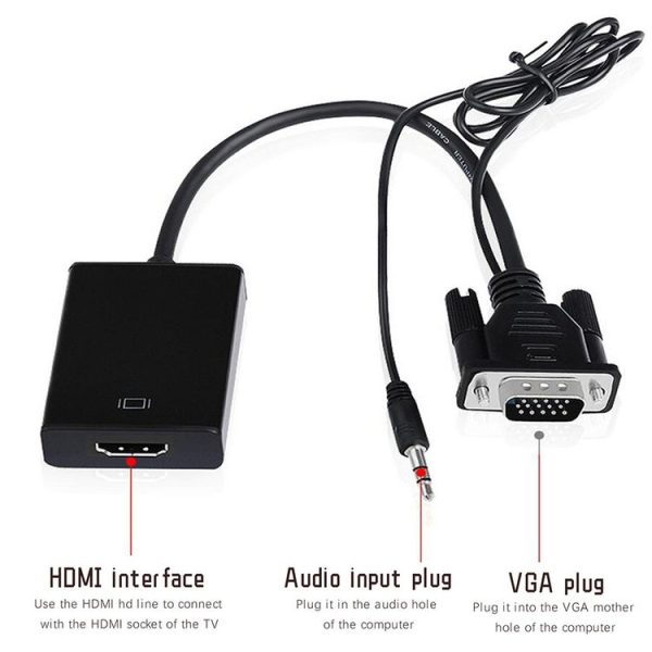 VGA + Audio to Full HD 1080P HDMI Video Converter Box Adapter for HDTV - Image 3