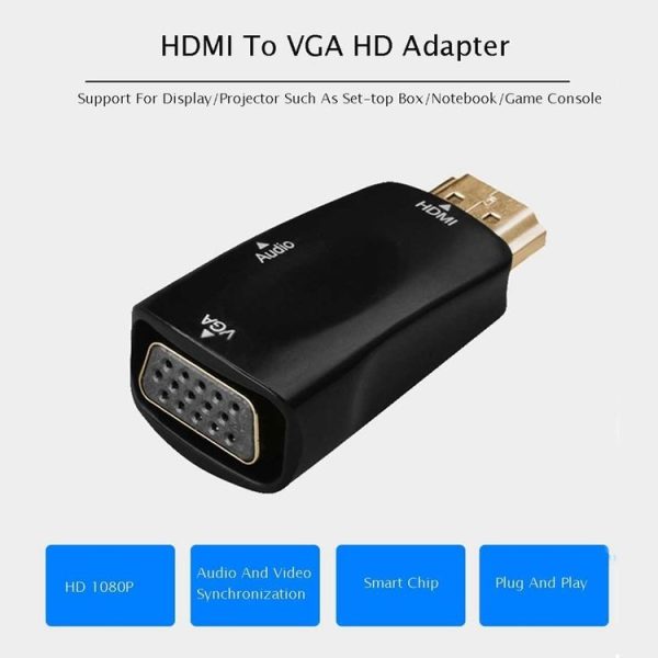 Full HD 1080P HDMI to VGA and Audio Adapter for HDTV / Monitor / Projector (Black) - Image 4