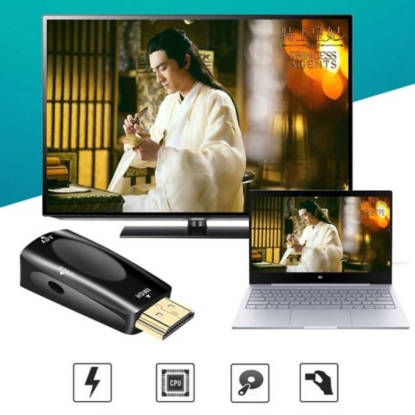 Full HD 1080P HDMI to VGA and Audio Adapter for HDTV / Monitor / Projector (Black) - Image 7