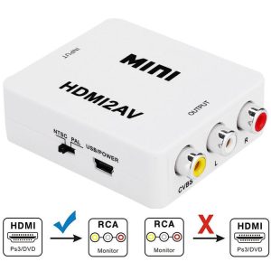 VK-126 MINI HDMI to CVBS / L+R Audio Converter Adapter (Scaler) (White)