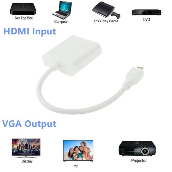 22cm Micro HDMI Male to VGA Female Video Adapter Cable, Support Full HD 1080P - Image 5