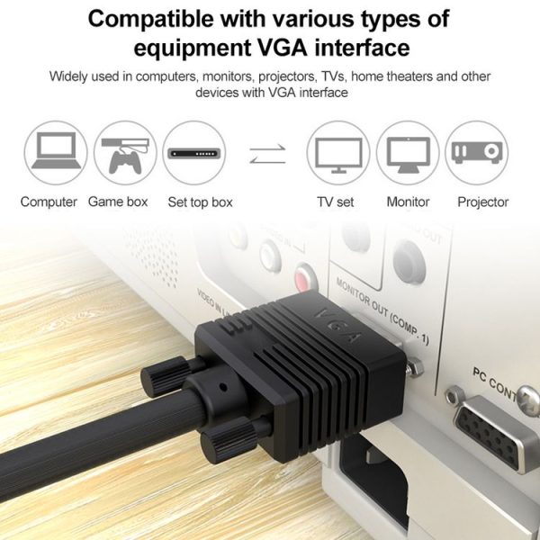 1.5m Normal Quality VGA 15Pin Male to VGA 15Pin Male Cable for CRT Monitor - Image 6