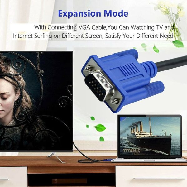 1.8m High Quality VGA 15Pin Male to VGA 15Pin Male Cable for LCD Monitor / Projector - Image 7