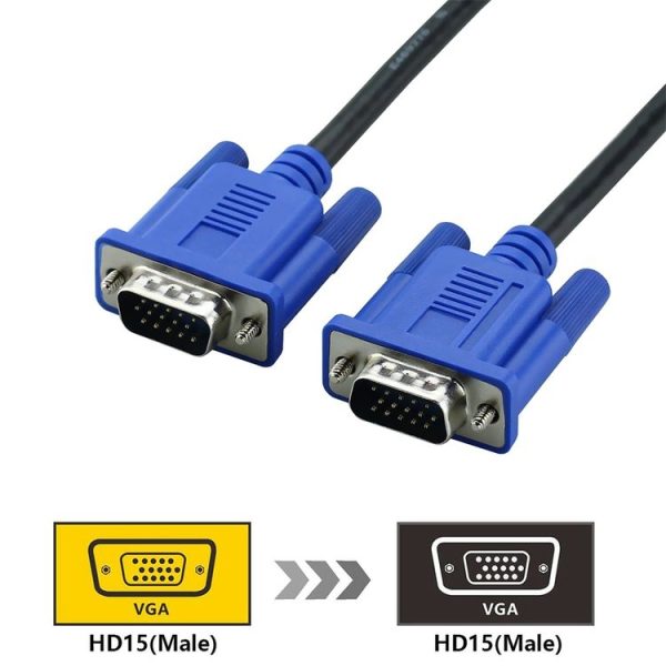 3m High Quality VGA 15Pin Male to VGA 15Pin Male Cable for LCD Monitor / Projector - Image 2