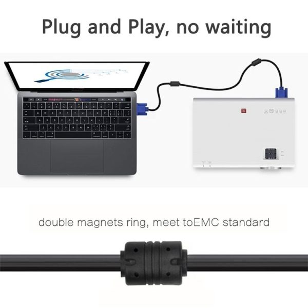 3m Good Quality VGA 15 Pin Male to VGA 15 Pin Female Cable for LCD Monitor, Projector, etc - Image 4