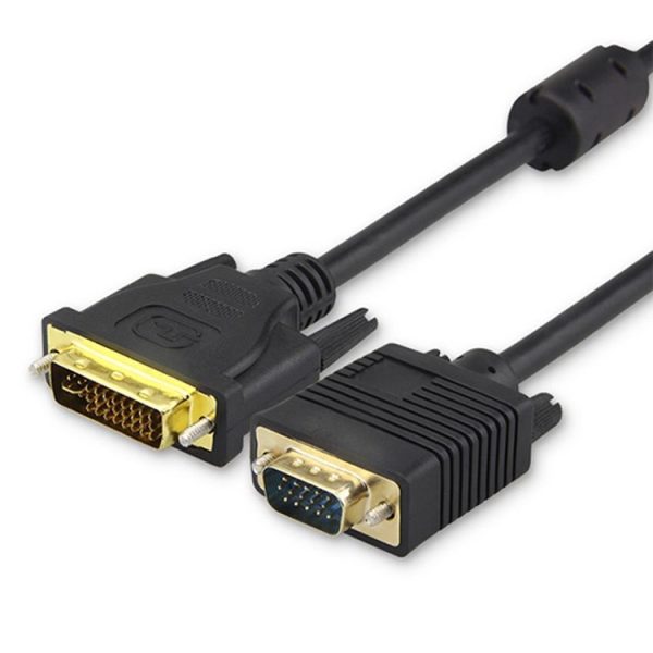 VGA 15Pin Male to DVI 24+5 Pin Male Cable 1.5M (Black)
