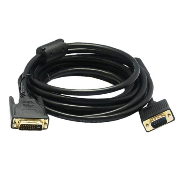 VGA 15Pin Male to DVI 24+5 Pin Male Cable 1.5M (Black) - Image 3