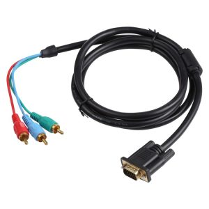 1.5m VGA to 3RCA RGB Cable (Black)